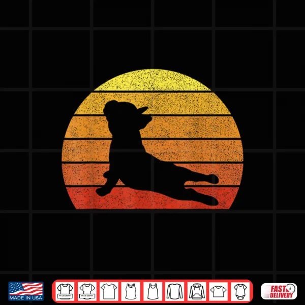 Design Retro Vintage French Bulldog Shirt Yoga Funny French Bulldog Shirt