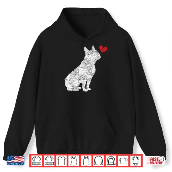 Hoodie ValentineS Day French Bulldog Frenchie Heart Men Women Kids Shirt