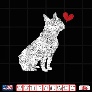 Design ValentineS Day French Bulldog Frenchie Heart Men Women Kids Shirt