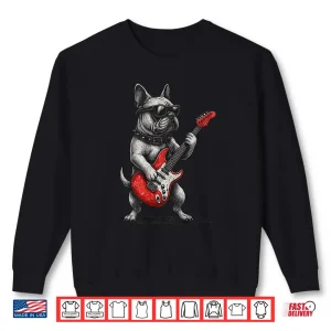 Sweatshirt Vintage French Bulldog Punk Music Playing Guitar Shirt
