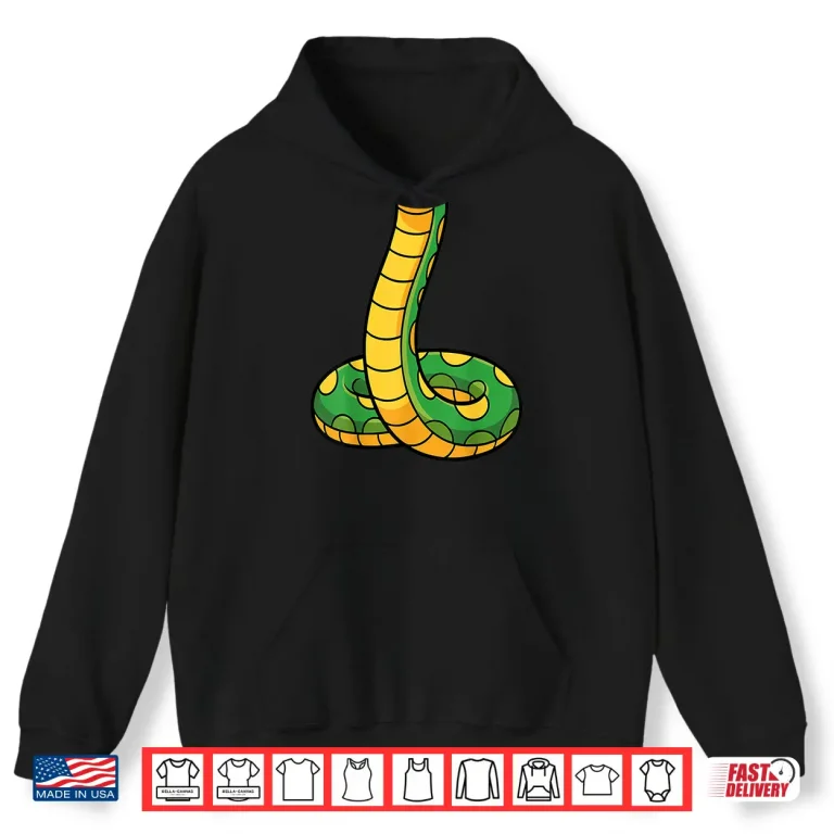 Hoodie Snake Shirt Adult Green Body Snake Costume Shirt