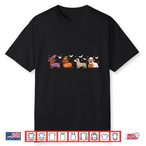 Weiner Dog Witch Happy Halloweenie Cute Halloween Dachshund Shirt