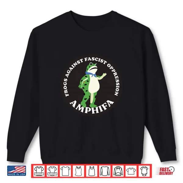 Amphifa Frogs Against Fascist Oppression Shirt 2 Sweatshirt AMPHIFA Frogs Against Fascist Oppression Shirt