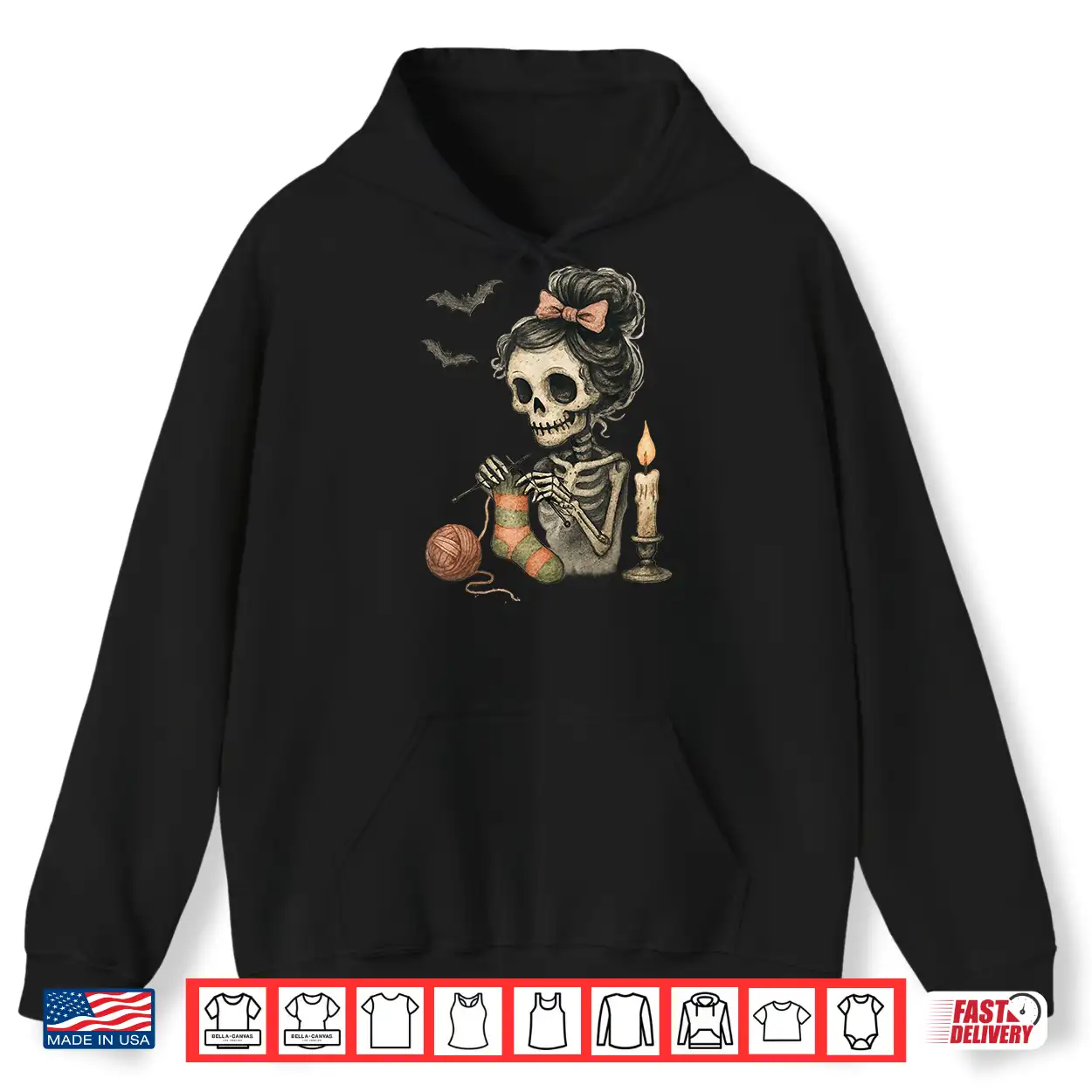 Cute Skeleton Knitting Crochet Yarn Halloween Shirt Cute Skeleton Knitting Crochet Yarn Halloween Shirt