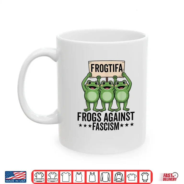 Mug Frogtifa Frogs Against Fascism Protest Democracy Green Shirt