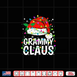 Design Grammy Claus Christmas Lights Pajama Family Matching Shirt