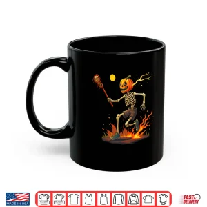 Mug Pumpkin Head Skeleton Lacrosse Halloween Shirt