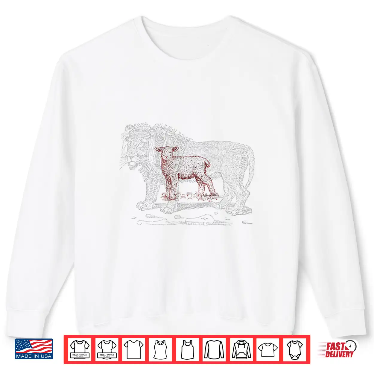 The Lion And The Lamb Sketch Shirt The Lion And The Lamb Sketch Shirt