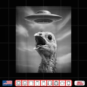 Design Alien Turkey UFO Selfie Thanksgiving Meme Shirt