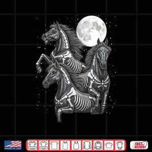 Design Three Horse Moon Dia de Los Muertos Skeleton Horse Shirt