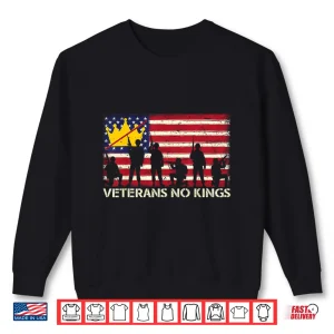 Sweatshirt Veterans No Kings Vintage America Flag Veterans Shirt