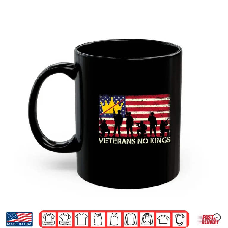 Mug Veterans No Kings Vintage America Flag Veterans Shirt