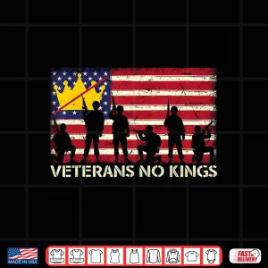 Design Veterans No Kings Vintage America Flag Veterans Shirt