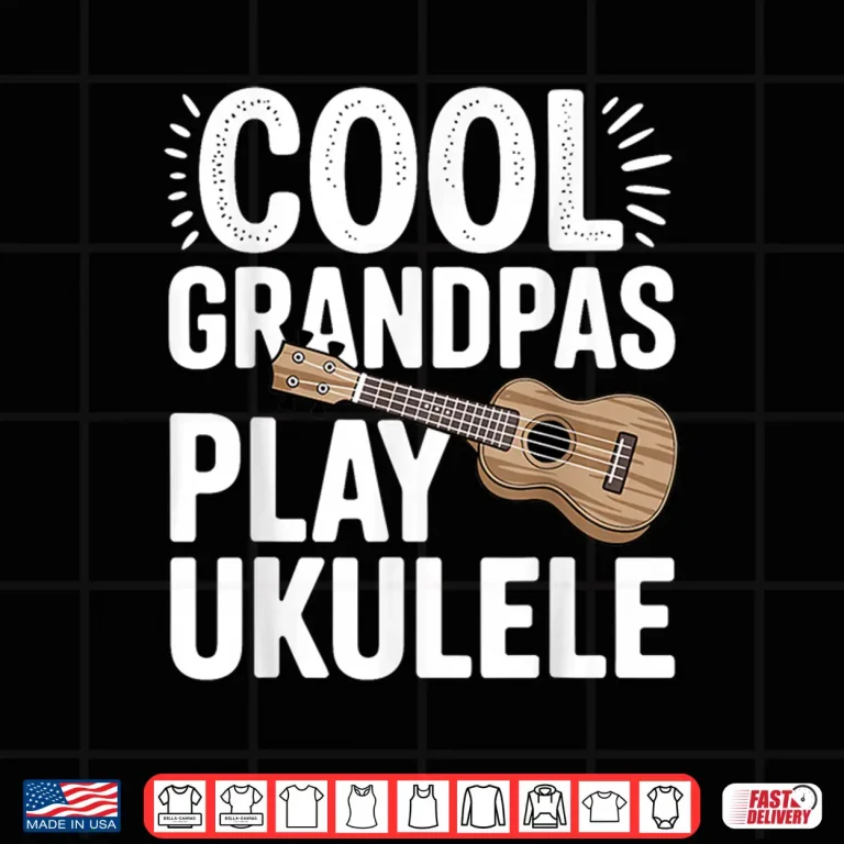 Design Cool Ukulele Art for Grandpa Men Music Lover Ukulele Player Shirt