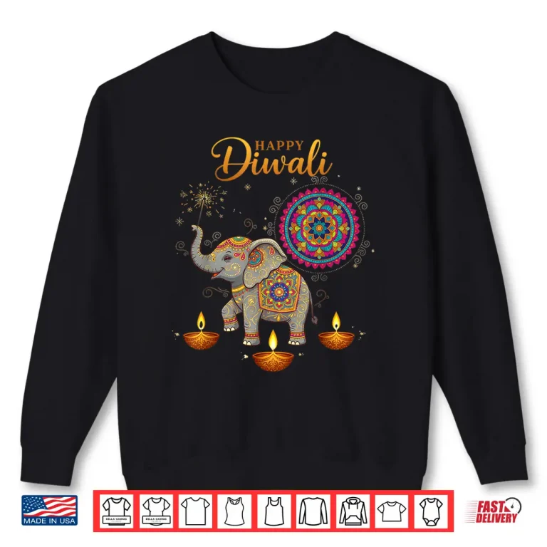 Sweatshirt Cute Elephant Happy Diwali Shirt