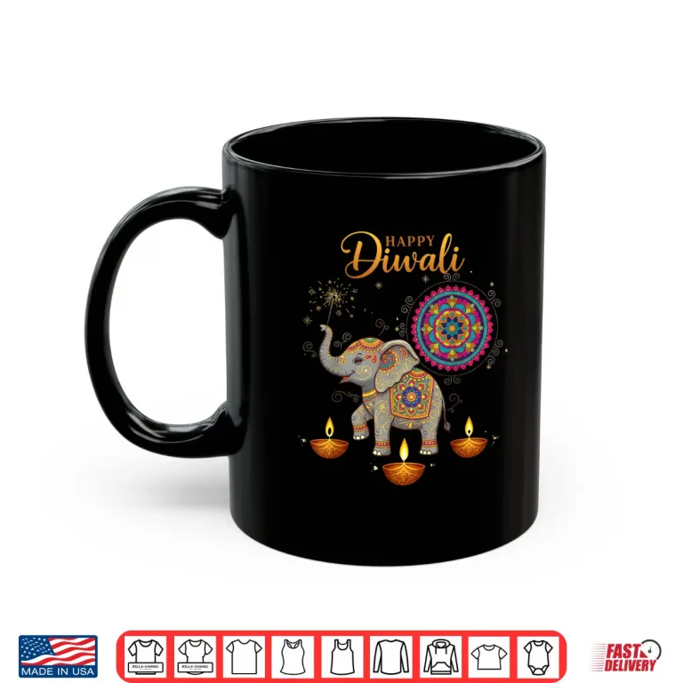 Mug Cute Elephant Happy Diwali Shirt