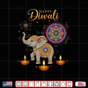 Design Cute Elephant Happy Diwali Shirt