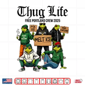 Design Portland Frog Thug Life Free Portland Crew 2025 Shirt