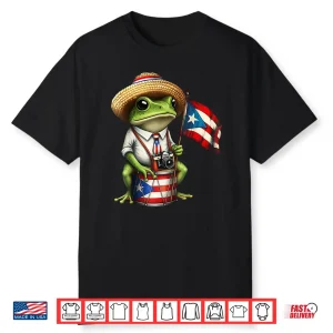 Frog Puerto Rico Flag Taino Boricua Cultural Heritage Shirt