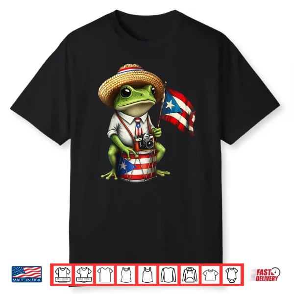 Frog Puerto Rico Flag Taino Boricua Cultural Heritage Shirt