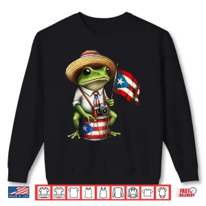 Sweatshirt Frog Puerto Rico Flag Taino Boricua Cultural Heritage Shirt