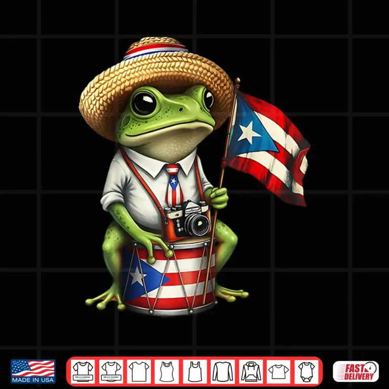 Design Frog Puerto Rico Flag Taino Boricua Cultural Heritage Shirt