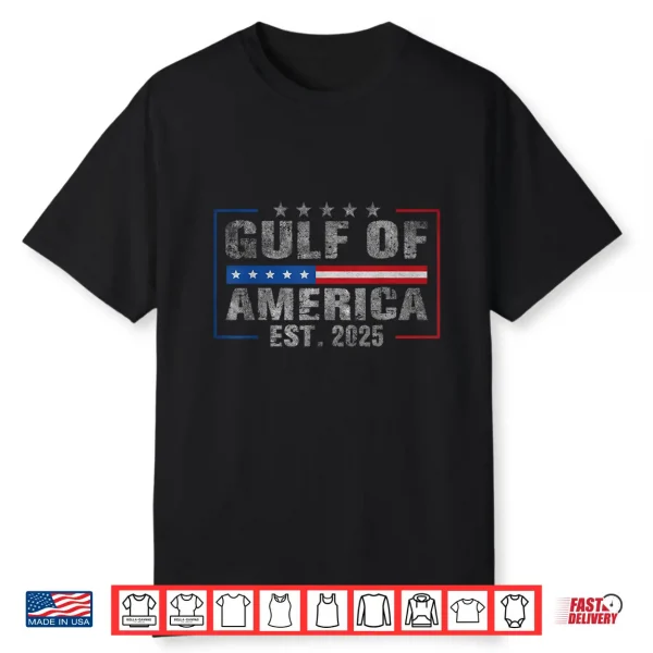 Gulf Of America Est 2025 Vintage Usa Coastal Patriot Shirt