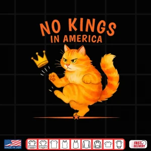 Design No Kings in America Patriotic Political Cat Shirt
