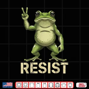 Design Realistic Frog Resist Protest Peace Sign Funny Activism Shirt