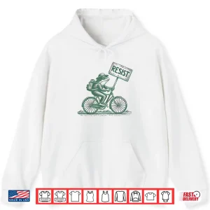 Hoodie Frog On Bike Resist Portland Frog Protest Shirt