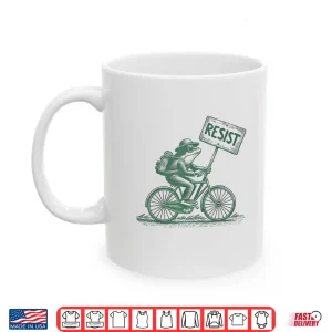 Mug Frog On Bike Resist Portland Frog Protest Shirt