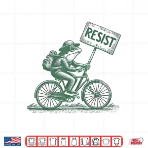 Design Frog On Bike Resist Portland Frog Protest Shirt