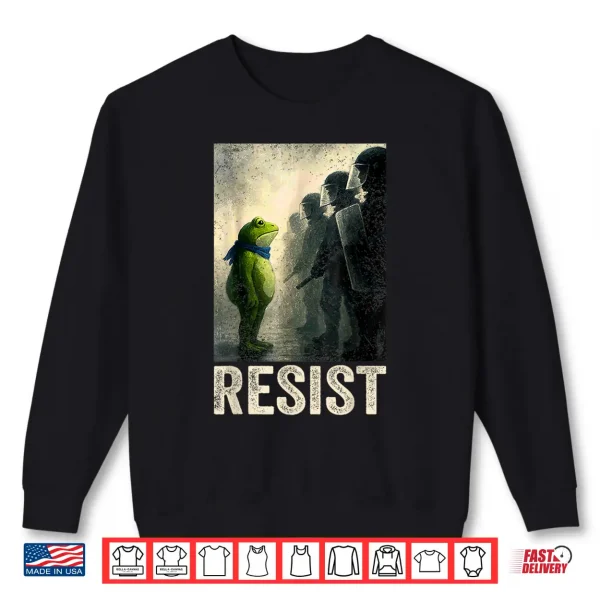 Sweatshirt Sad Resist Frog Portland Frog Protest Shirt