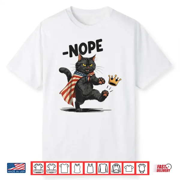 Black Cat No Kings October 18 No Kings Day Shirt