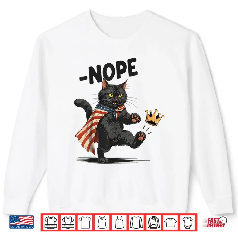 Sweatshirt Black Cat No Kings October 18 No Kings Day Shirt