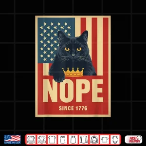 Design No Kings in America Cat Nope 1776 Shirt