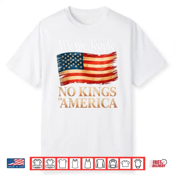 No Kings In America Us Flag Vintage Men Women Shirt