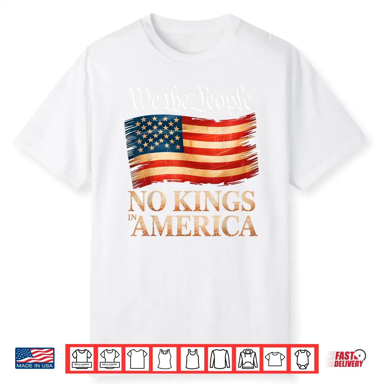 No Kings In America Us Flag Vintage Men Women Shirt No Kings In America Us Flag Vintage Men Women Shirt