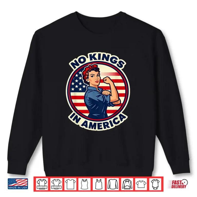 Sweatshirt No Kings in America Vintage USA Flag Shirt