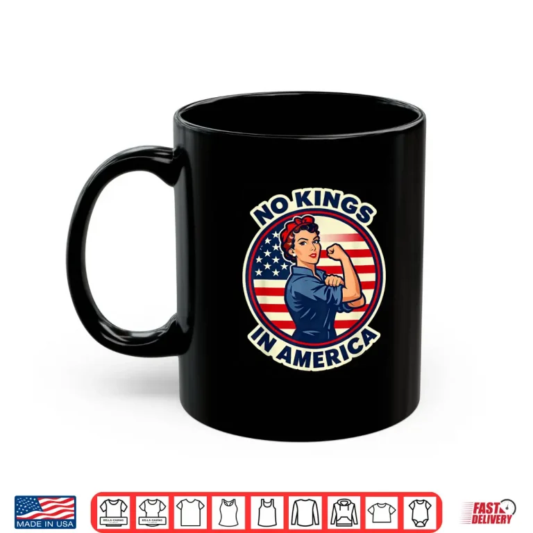 Mug No Kings in America Vintage USA Flag Shirt