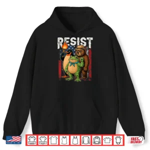 Hoodie Penguin Frog Bear Resist Protest Against Tariffs Shirt