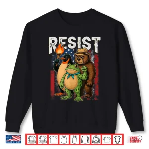Sweatshirt Penguin Frog Bear Resist Protest Against Tariffs Shirt