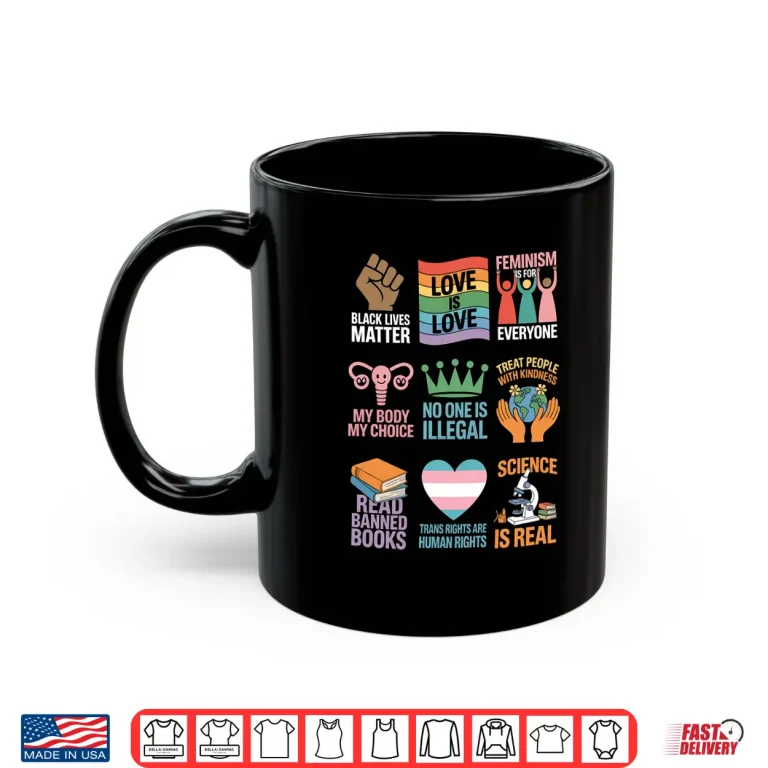 Mug No King Resist Protest Gay Rights Science Real Black Lives Shirt