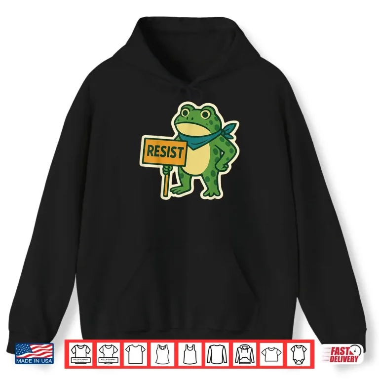 Hoodie Portland Frog Protest Resist Funny Portland Frog ICE Protest Shirt