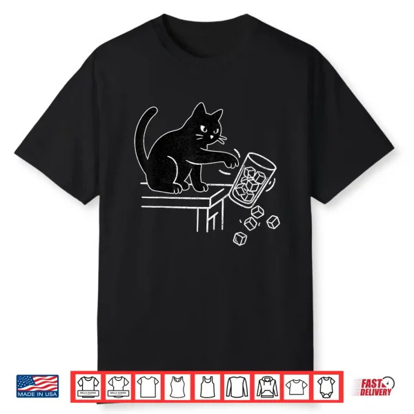 Abolish Ice Funny Black Cat Pushing Ice Cat Meme Men Women Shirt