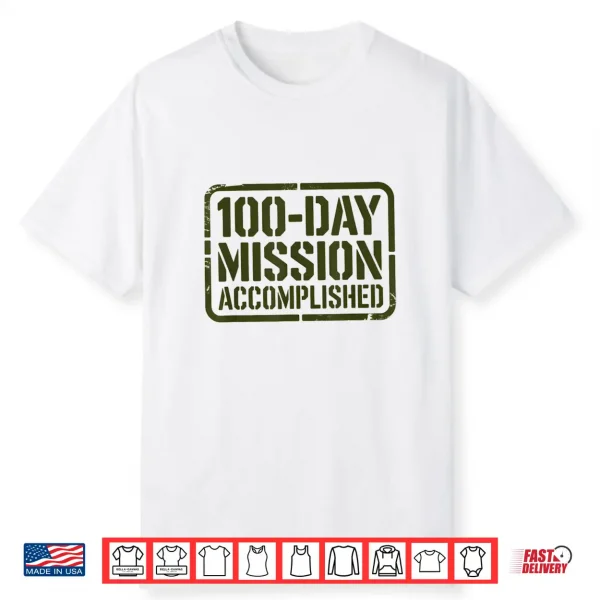 Kids Mission 100 Days School Complete Military Family Shirt