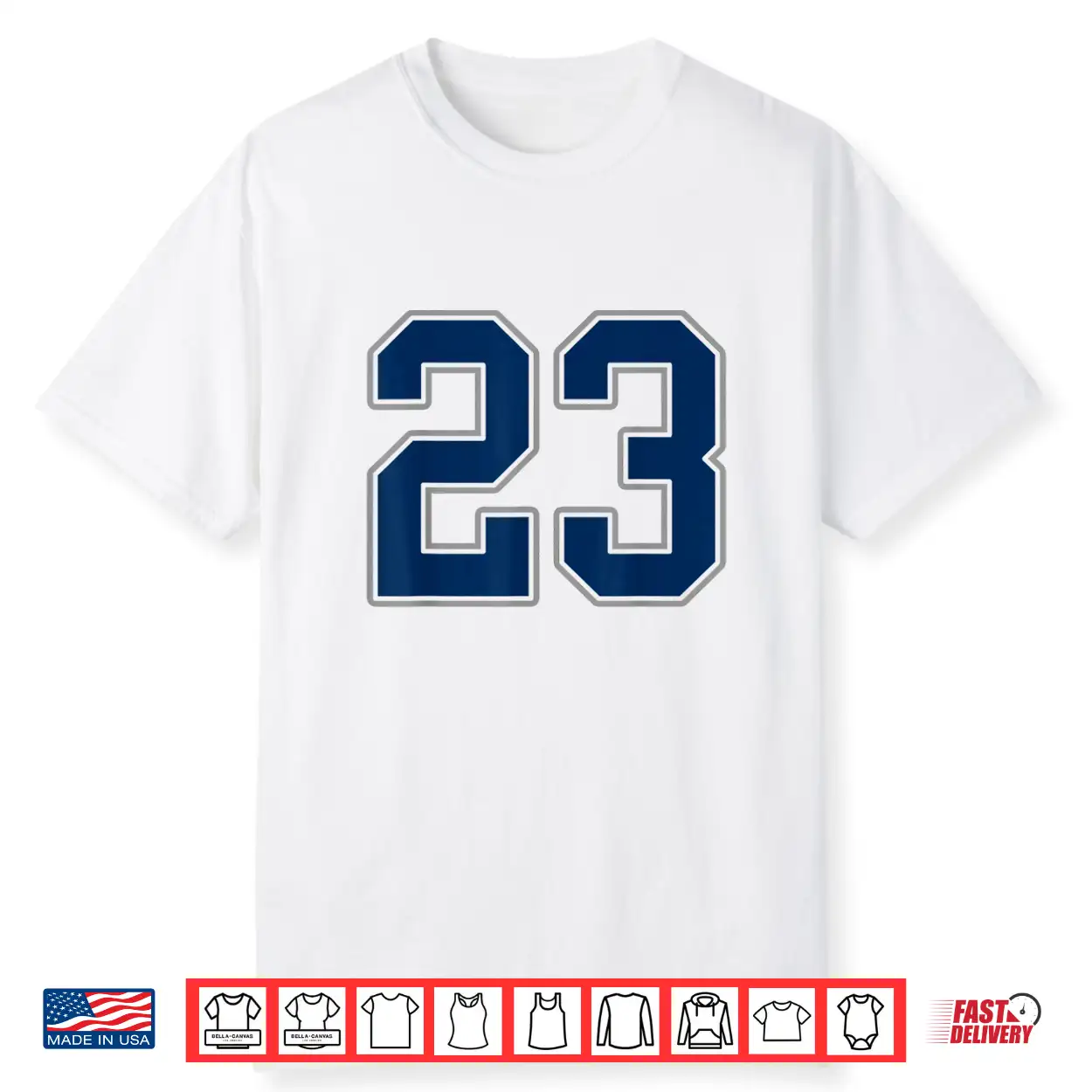 Navy Blue Silver Number 23 Jersey Player Uniform #23 Shirt Navy Blue Silver Number 23 Jersey Player Uniform #23 Shirt