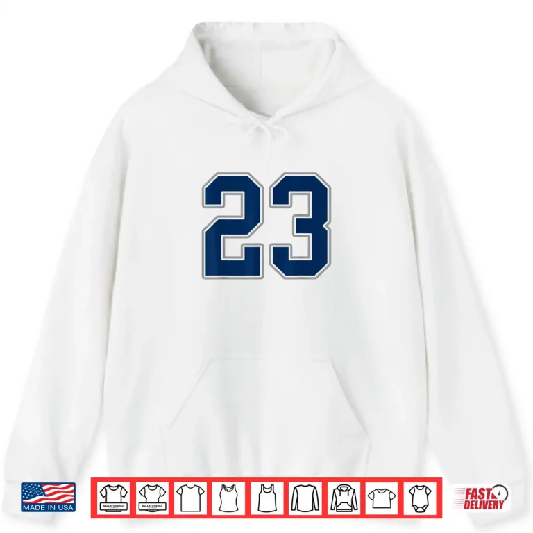 Hoodie Navy Blue Silver Number 23 Jersey Player Uniform 23 Shirt