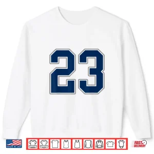 Navy Blue Silver Number 23 Jersey Player Uniform #23 Shirt 2 Sweatshirt Navy Blue Silver Number 23 Jersey Player Uniform 23 Shirt