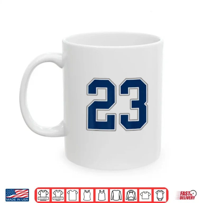 Mug Navy Blue Silver Number 23 Jersey Player Uniform 23 Shirt